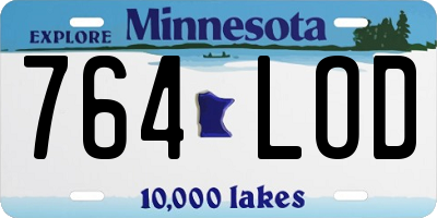 MN license plate 764LOD