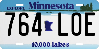 MN license plate 764LOE