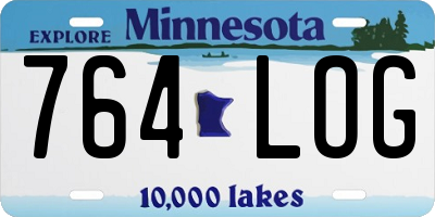 MN license plate 764LOG