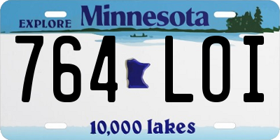 MN license plate 764LOI