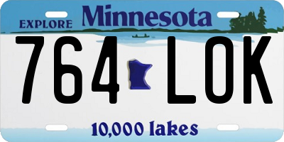 MN license plate 764LOK