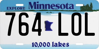 MN license plate 764LOL