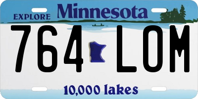 MN license plate 764LOM