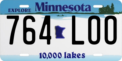 MN license plate 764LOO
