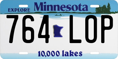 MN license plate 764LOP