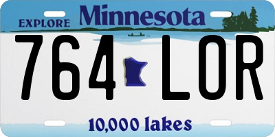 MN license plate 764LOR
