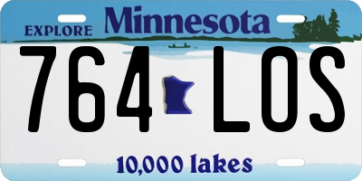 MN license plate 764LOS