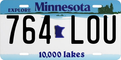MN license plate 764LOU