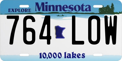 MN license plate 764LOW
