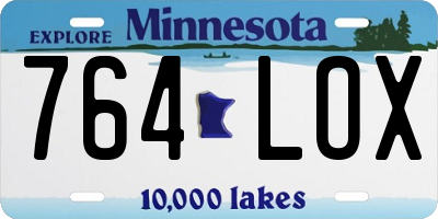 MN license plate 764LOX
