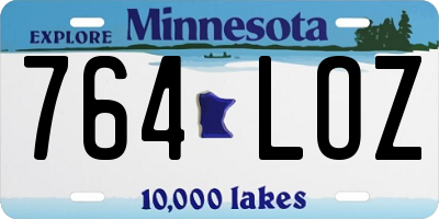 MN license plate 764LOZ