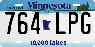 MN license plate 764LPG