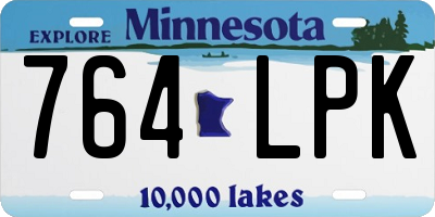 MN license plate 764LPK