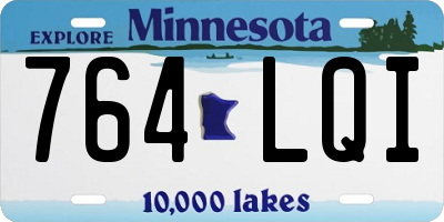 MN license plate 764LQI