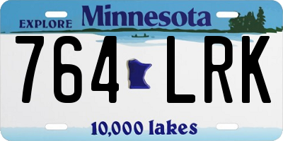 MN license plate 764LRK