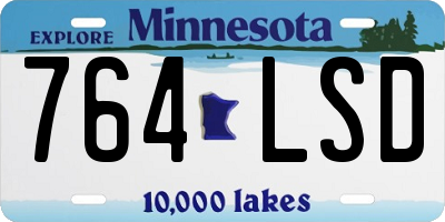 MN license plate 764LSD