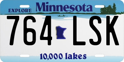 MN license plate 764LSK