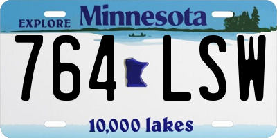 MN license plate 764LSW