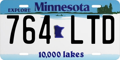 MN license plate 764LTD