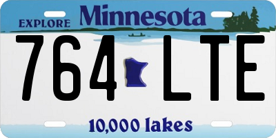 MN license plate 764LTE