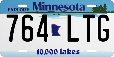 MN license plate 764LTG