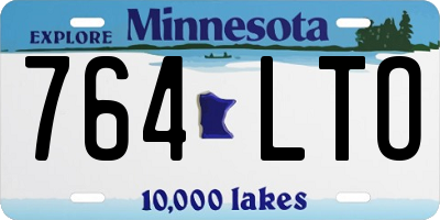 MN license plate 764LTO