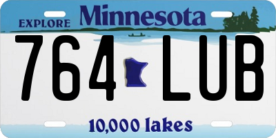MN license plate 764LUB