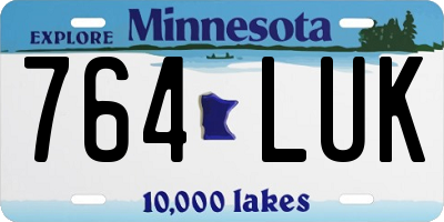 MN license plate 764LUK
