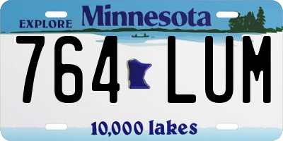 MN license plate 764LUM