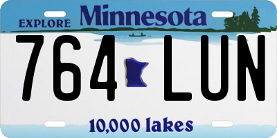 MN license plate 764LUN