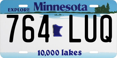 MN license plate 764LUQ
