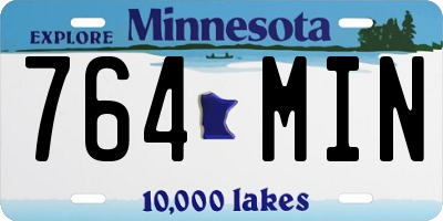 MN license plate 764MIN