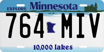 MN license plate 764MIV