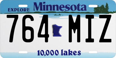MN license plate 764MIZ