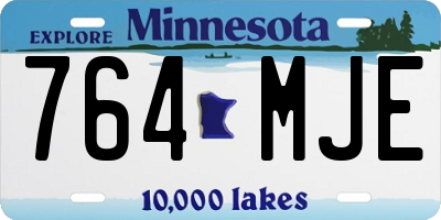 MN license plate 764MJE