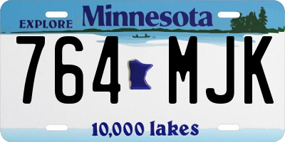 MN license plate 764MJK