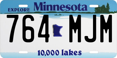 MN license plate 764MJM