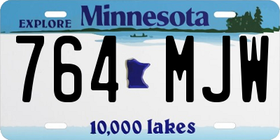 MN license plate 764MJW