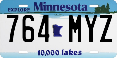 MN license plate 764MYZ