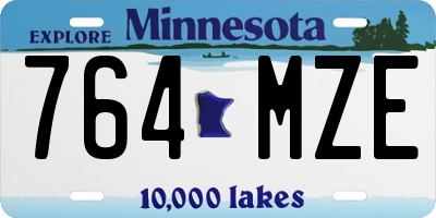 MN license plate 764MZE