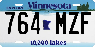 MN license plate 764MZF