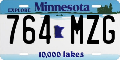 MN license plate 764MZG