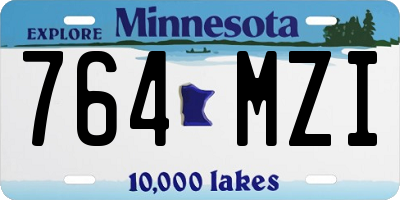 MN license plate 764MZI