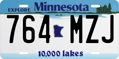 MN license plate 764MZJ