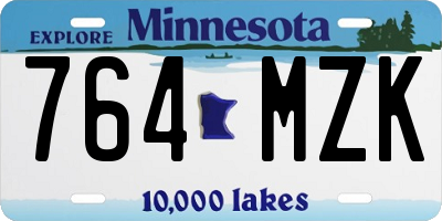 MN license plate 764MZK