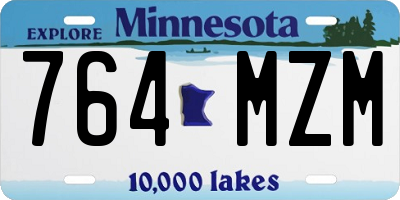 MN license plate 764MZM