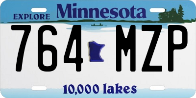 MN license plate 764MZP