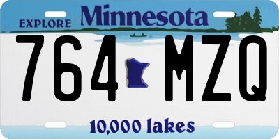 MN license plate 764MZQ