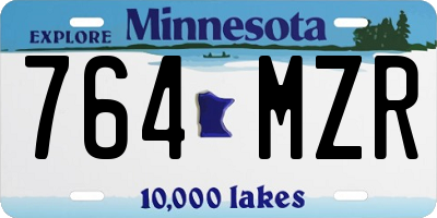 MN license plate 764MZR
