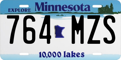 MN license plate 764MZS